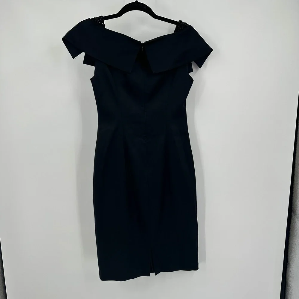 Kay Unger Old Money Evening Dress Size 2 LBD Gala Quiet Luxury Minimalist Black